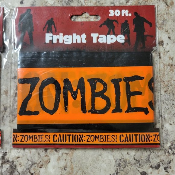 Lot of 2 Zombie Fright Tape Halloween Scary Party Decor - Picture 4 of 4